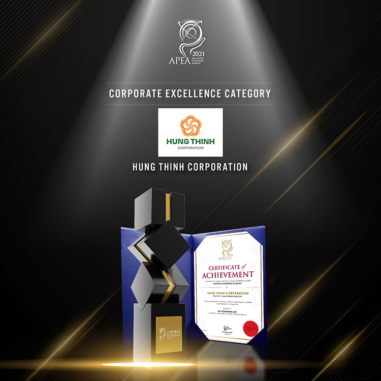 Tập đoàn Hưng Thịnh nhận chứng nhận và cúp giải thưởng Corporate Excellence Category (Doanh nghiệp xuất sắc Châu Á 2021)